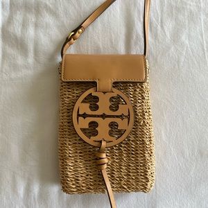 Tory Burch Miller Straw Phone Cross-Body